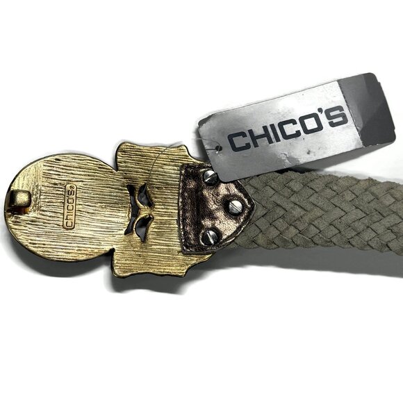 Chicos Bronze Braided Stone Stretch Belt New $79 Womens Small 1.5 x 30 NWT - Picture 6 of 9